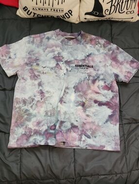 ESSENTIALS Tie-Dye Short Sleeve Tee - Purple, White